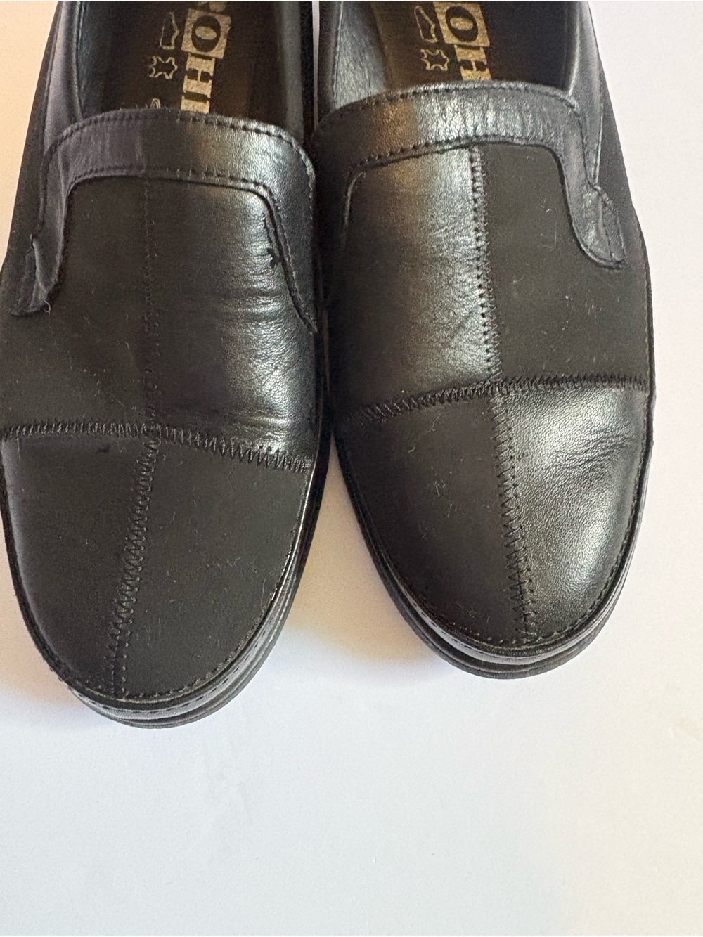 VTG Rohde Germany Black Leather Patchwork Comfort Loafers Slip On men’s Sz 6. - Picture 4 of 8